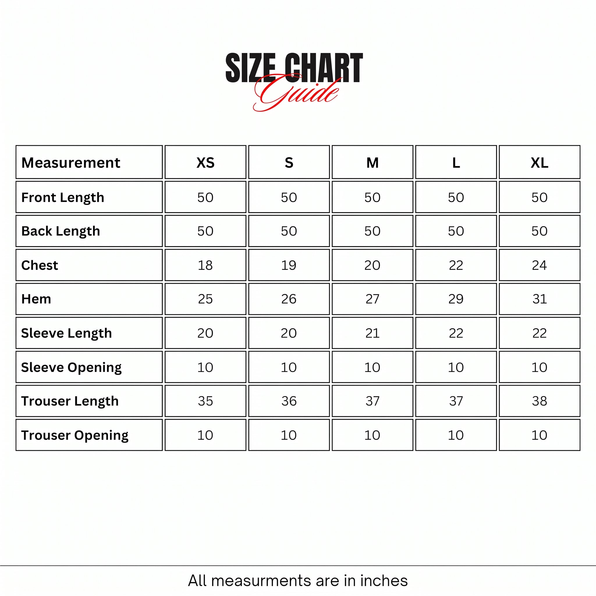 Size Chart